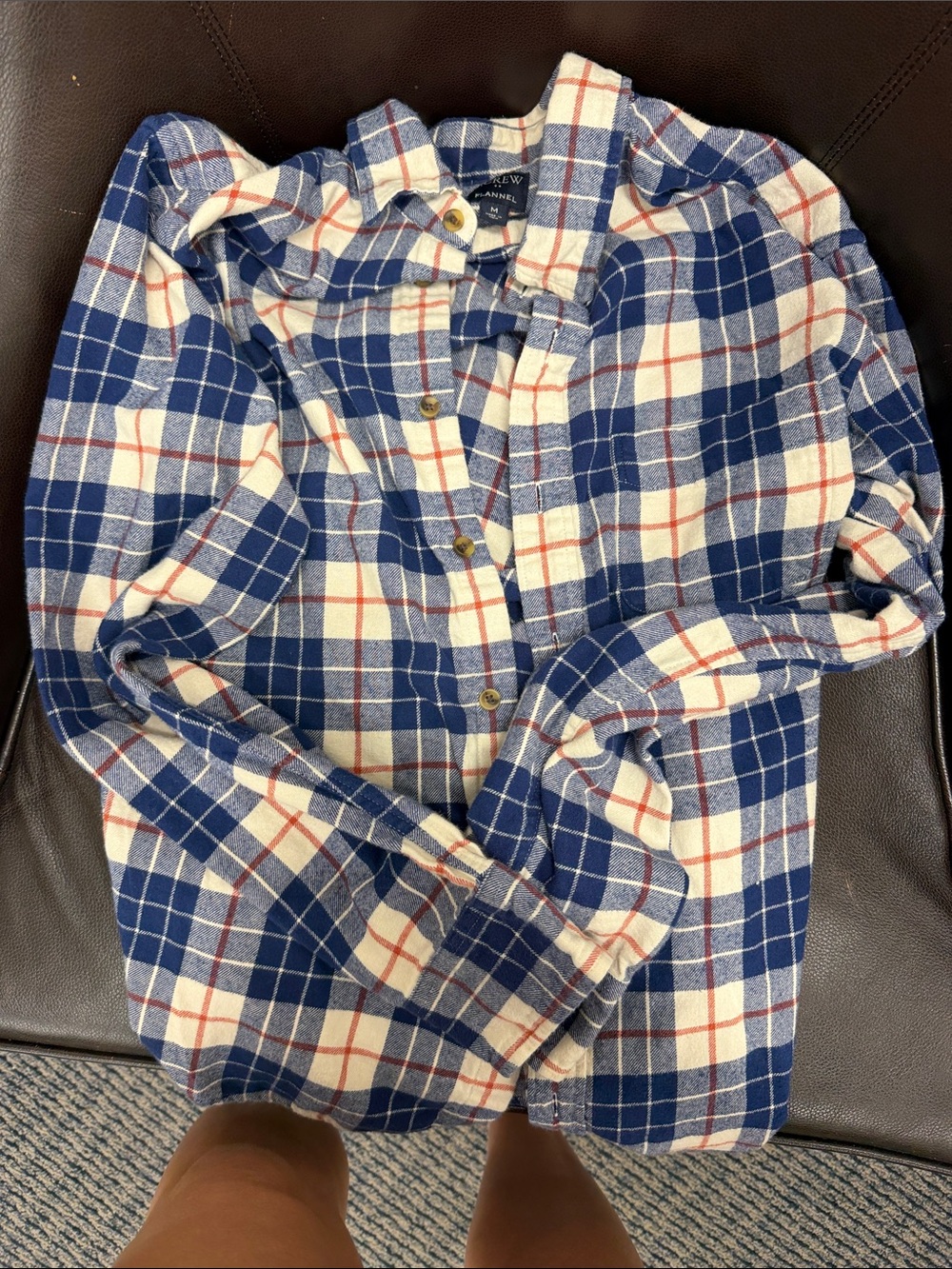 J. Crew Blue, White & Red Plaid Button-Down Shirt